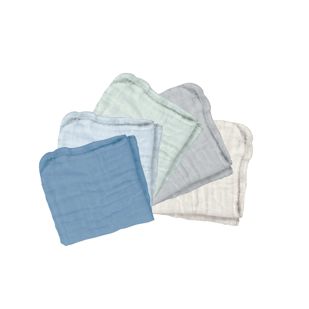 Green Sprouts Blueberry Organic Cotton Muslin Burp Cloths 5 Pack